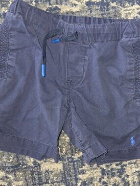 Polo by Ralph Lauren Navy Blue Cotton Drawstring Kids Boy's  Shorts Size 4